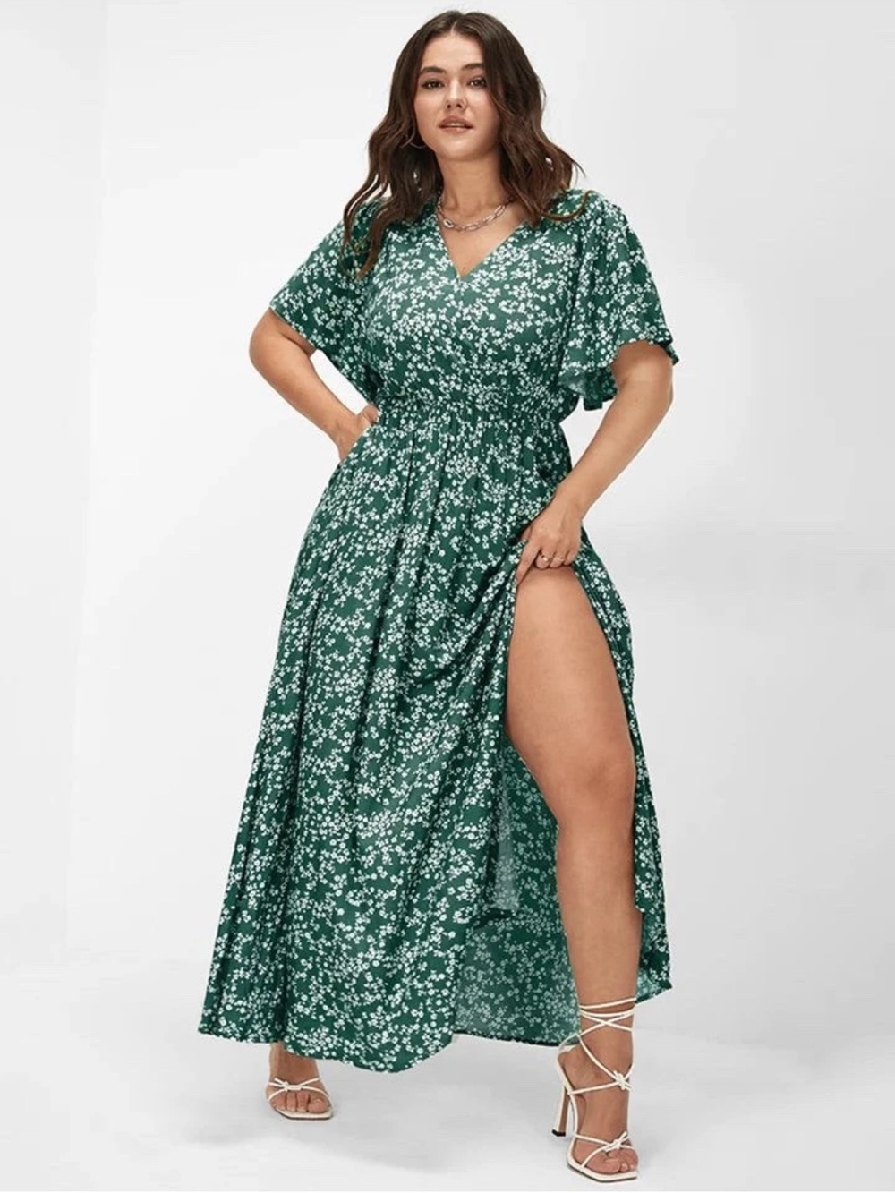 BloomChic Green Floral Maxi Dress